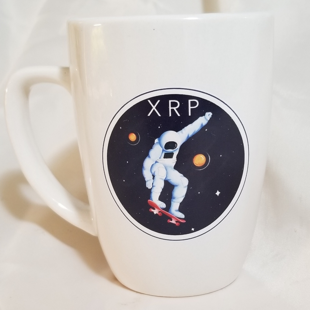 NEW Graphic White and blue "XRP Moon Board" Mug.